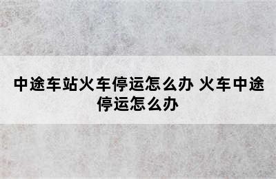 中途车站火车停运怎么办 火车中途停运怎么办